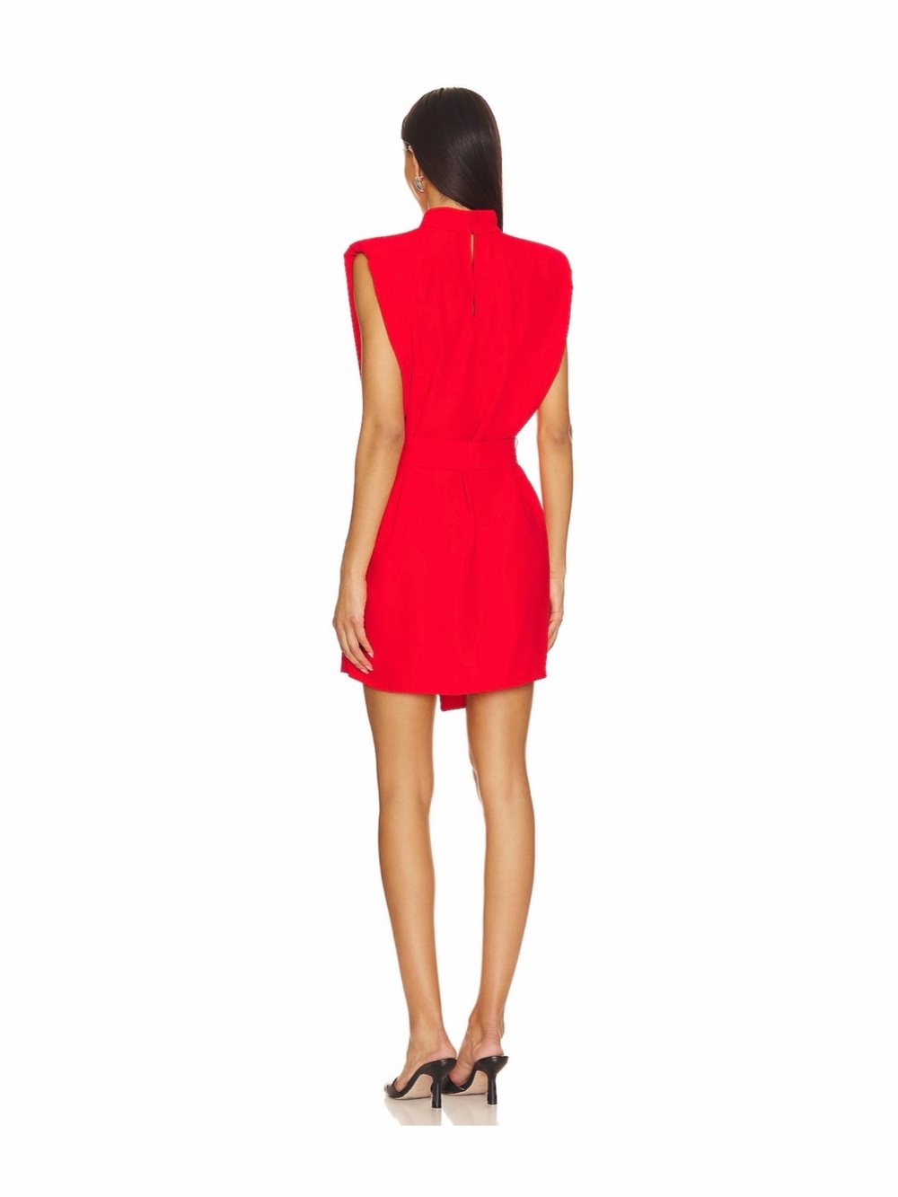 Amanda Uprichard Crimson High-Neck Mini Dress - Picture 3 of 5
